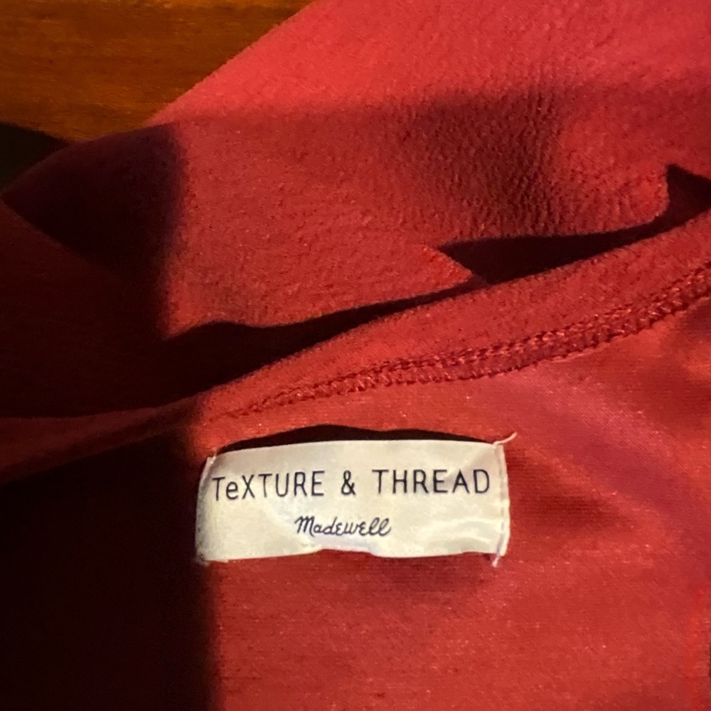 Texture & Thread Madewell Red Wrap Sweater Size X… - image 5